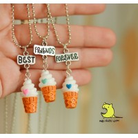 Кулон для троих друзей Best Friends. Ice cream. Цена за 1 комплект